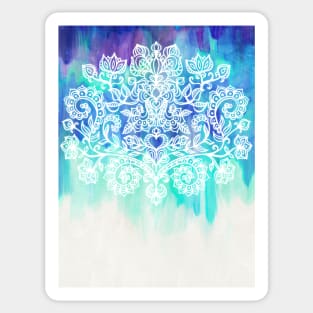 Indigo & Aqua Abstract Sticker